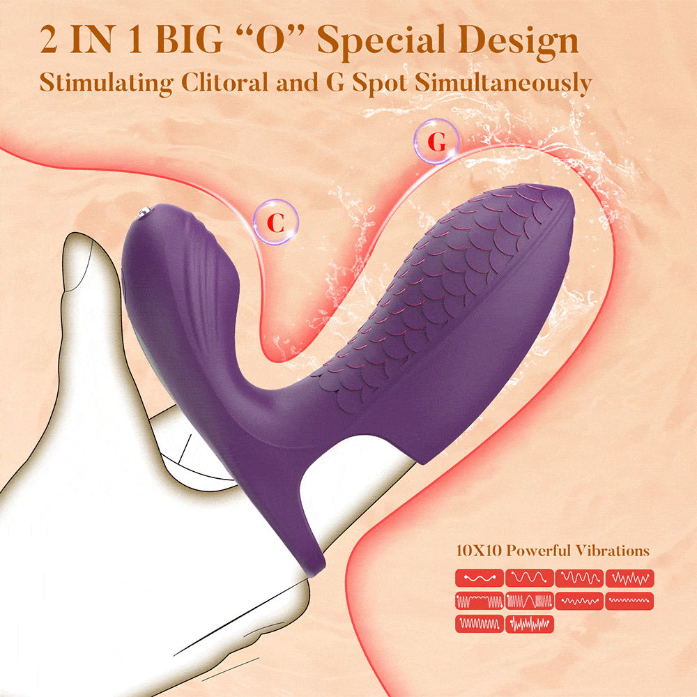 Upgraded 2-in-1 Double Vibration Finger Vibrator for G spot Clitoral Stimulation-IntimiLife