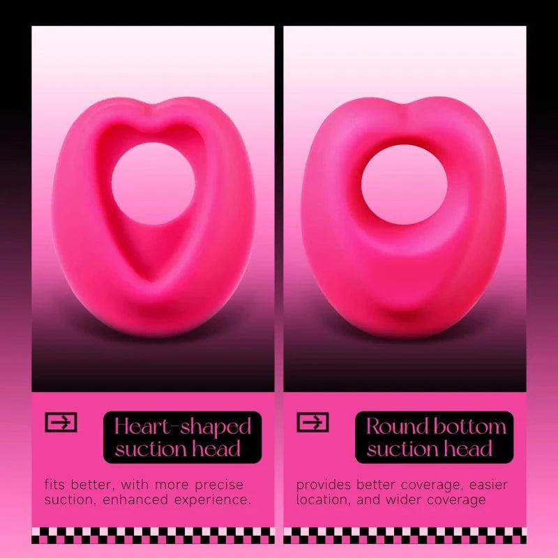 Lockink Pink Love-shaped Wearable Clitoral Suction Vibrator With Remote Control-IntimiLife