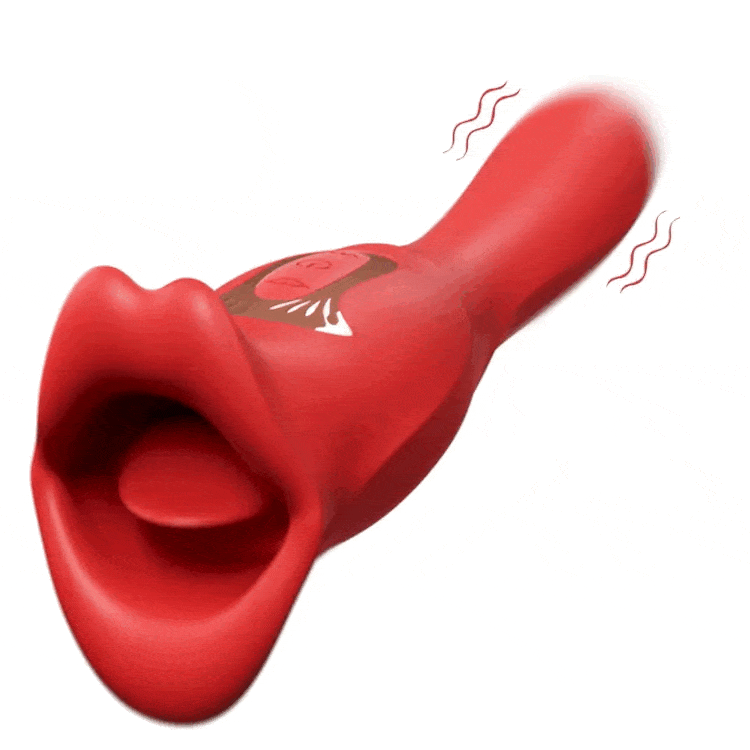 Rose tongue vibrator showing dual-end design for clit and G-spot stimulation