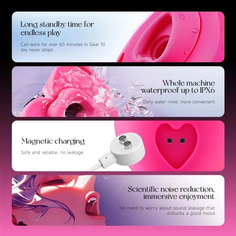 Lockink Pink Love-shaped Wearable Clitoral Suction Vibrator With Remote Control-IntimiLife