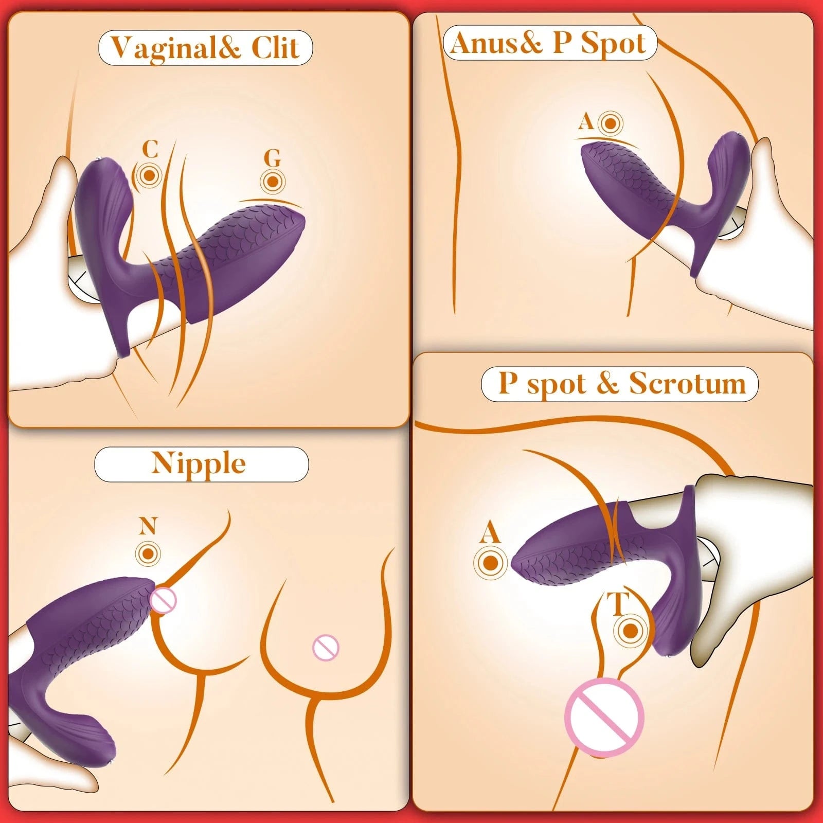 Upgraded 2-in-1 Double Vibration Finger Vibrator for G spot Clitoral Stimulation-IntimiLife