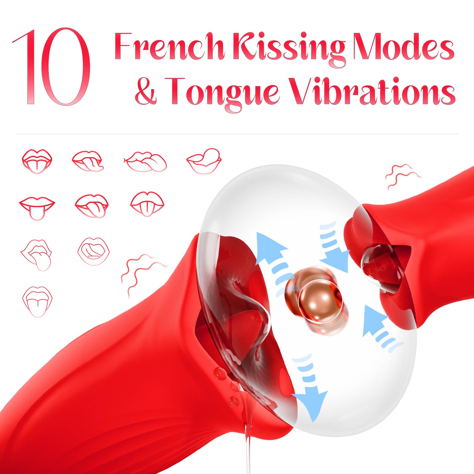 intimilife - Rose Muncher Lip Tongue Suction Vibrator With Patting Dildo Vibrator-IntimiLife