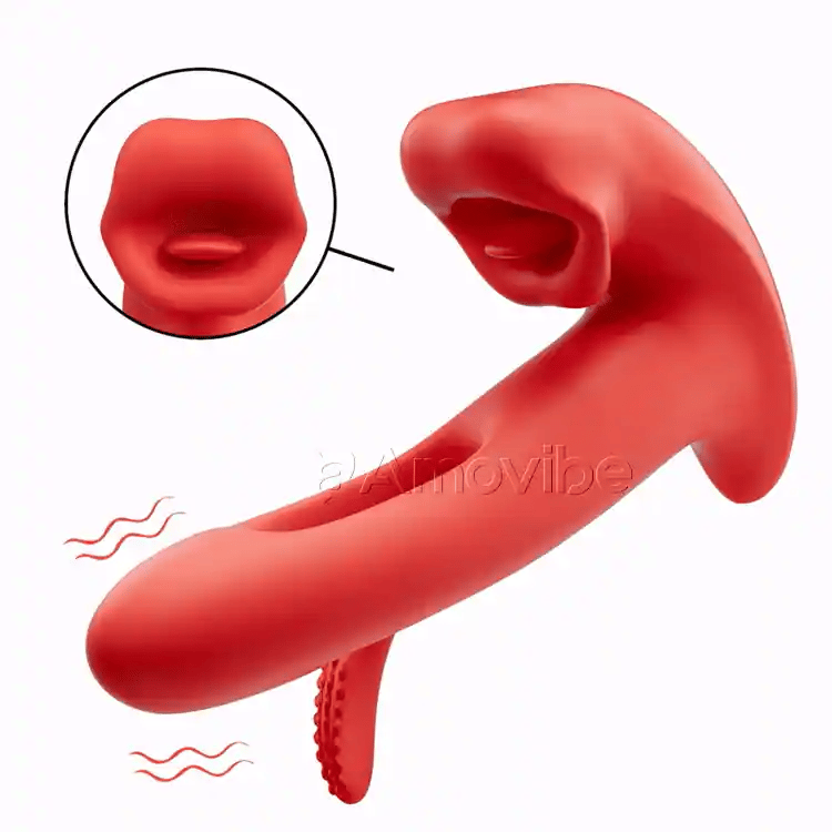 Close-up of G-spot targeting tip and flapping mechanism detail