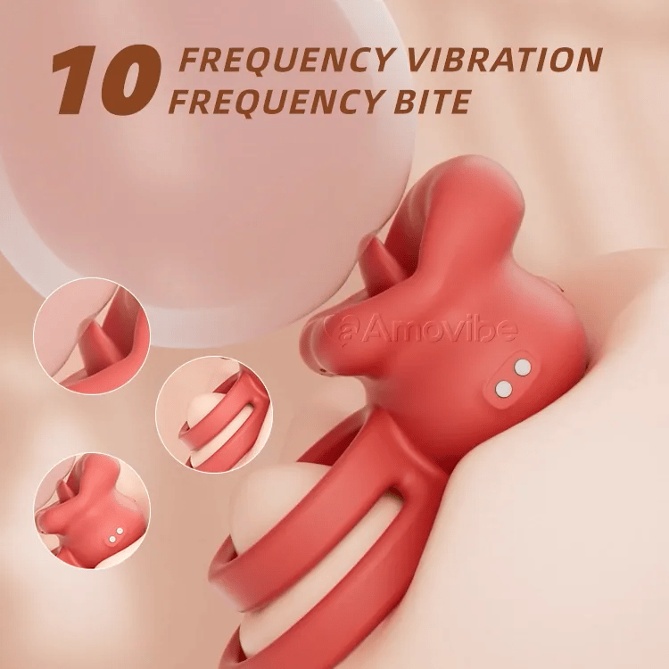 Close-up of the dual stimulation features and 7-mode vibration controls