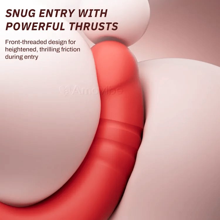 Waterproof adult toy showing licking and thrusting functions