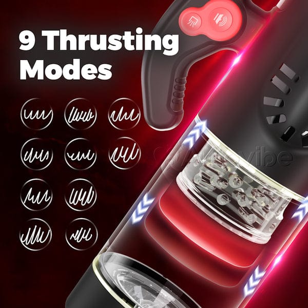 Close-up of rotating thrusting mechanism and textured interior