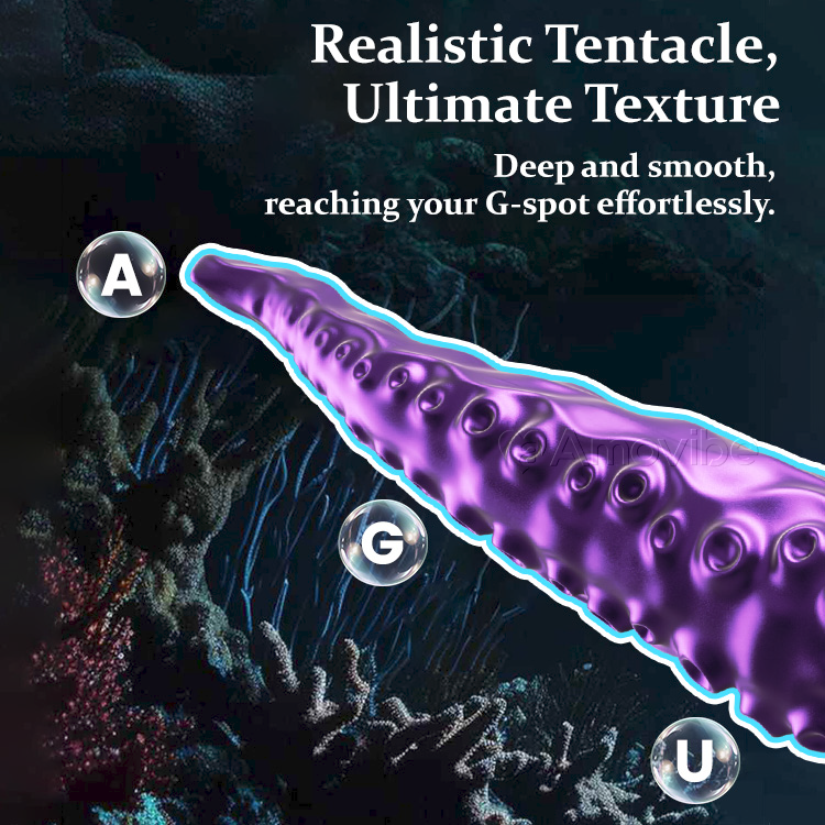 Flexible tentacle vibrator showing curved design for G-spot stimulation