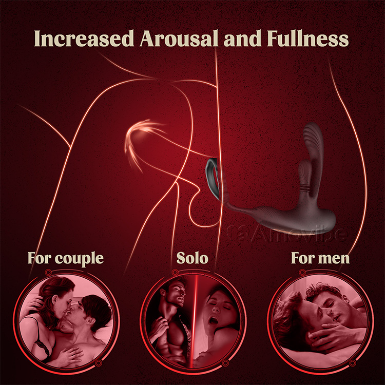 Close-up of silicone prostate massager head showing smooth texture and contours