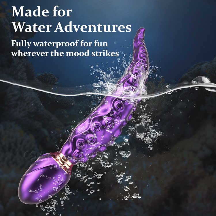 Tentacle vibrator demonstrating flexible bending and waterproof features