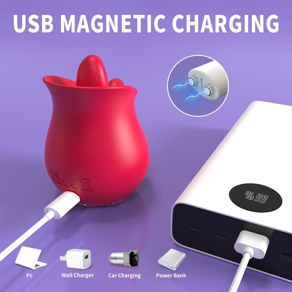 intimilife - Roman 9 Frequency Tongue-licking Rose Toy-IntimiLife