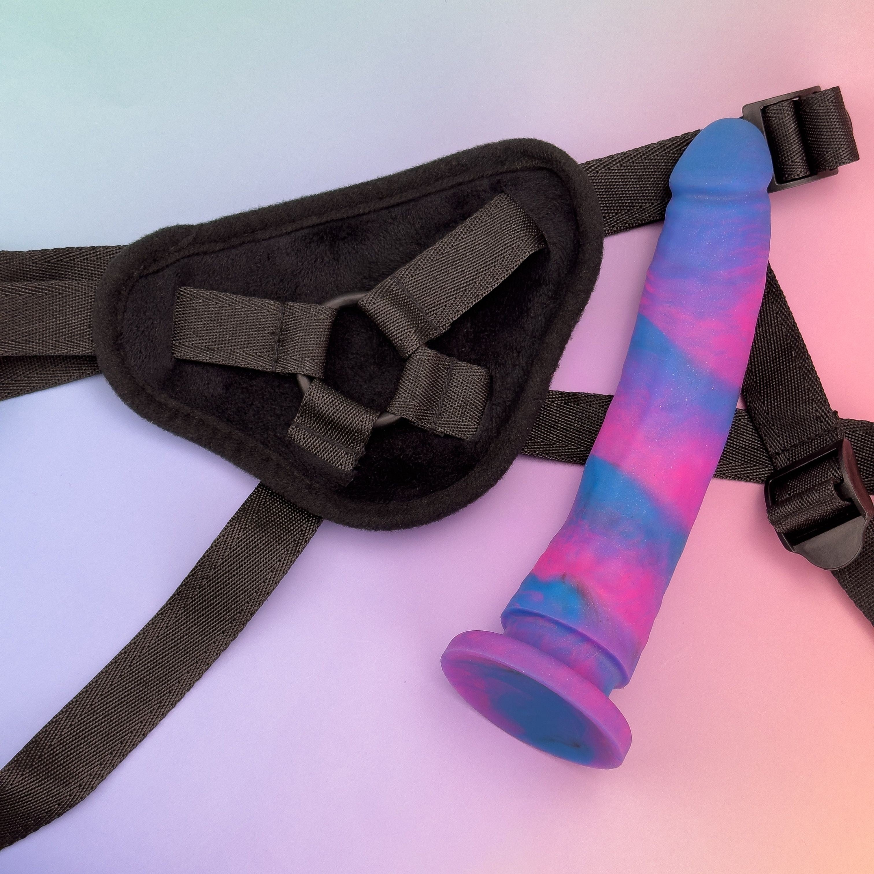 Soft Touch Harness and 8" Silicone Dildo Set Strap On Harness product image 2