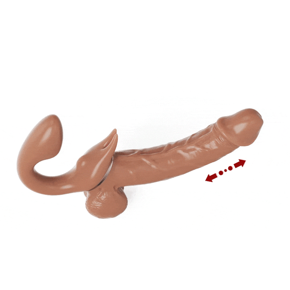 Close-up of silicone texture and realistic details on 6.1-inch vibrator