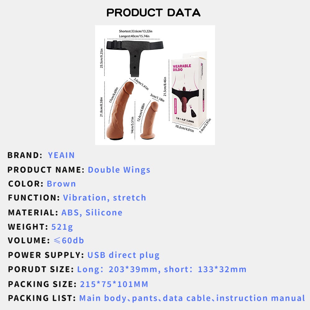 6.69‘’ Yeain Wearable Double-headed Thrusting Dildo Vibrator For LGBT-IntimiLife