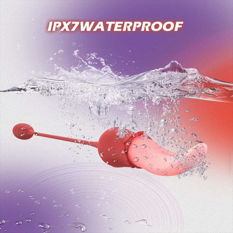 intimilife - Mia 2-in-1 Upgraded Tongue-licking Rose Toy With Licking Bullet Vibrator-IntimiLife