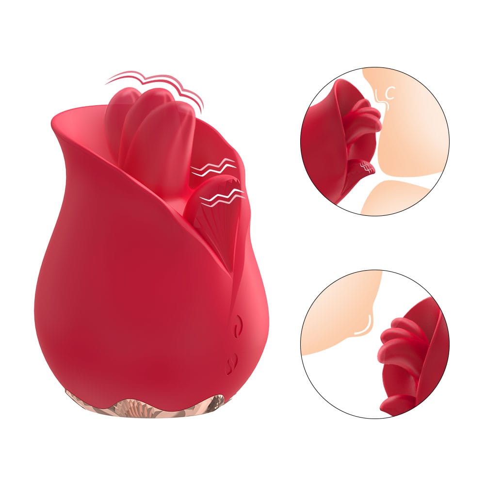 intimilife - Roman 9 Frequency Tongue-licking Rose Toy-IntimiLife