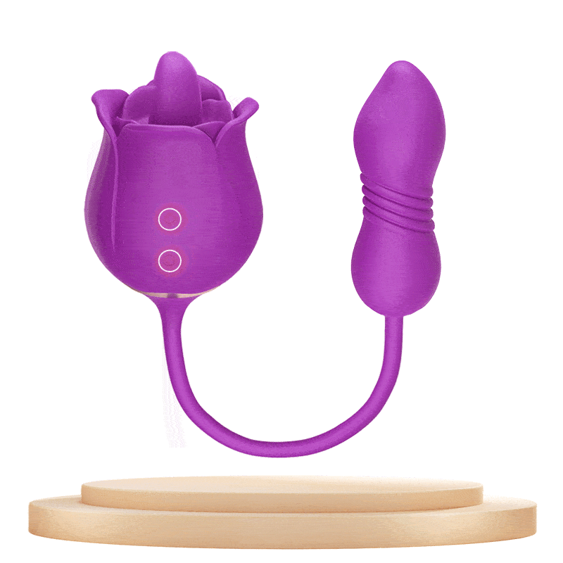 CARMEN | IntimiLife 3 in 1 Tongue Licking Rose Toy Vibrator-IntimiLife