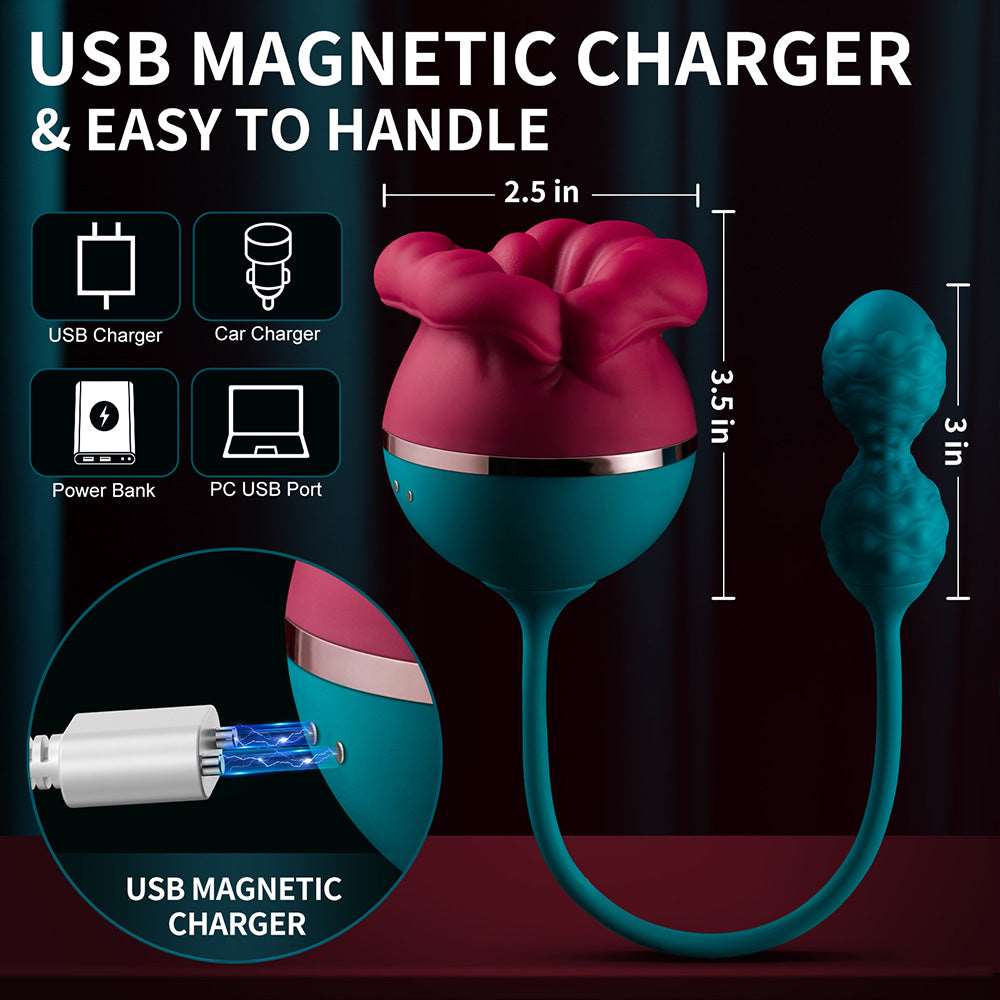 intimilife - Big Mouth Vibrator 3 In1 Tongue Licking Suction G Spot Vibrator With Vibrating Dildo-IntimiLife