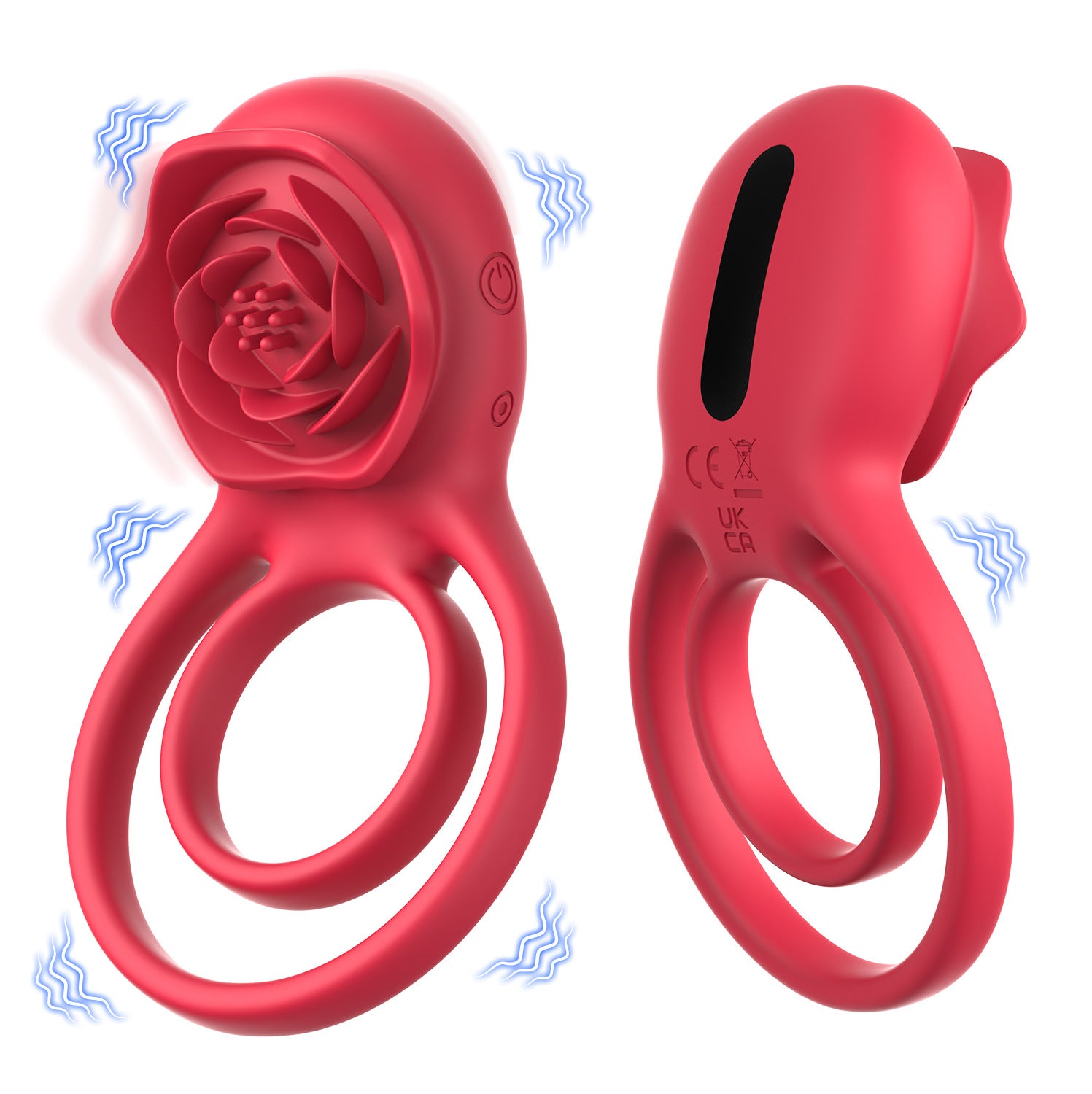 Rosurge Remote Dual-Ring Rose Massager - male masturbator featuring remote control, quiet, rechargeable