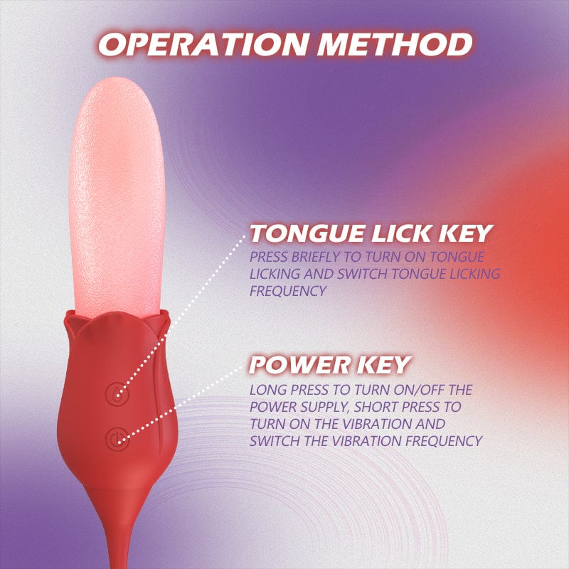 intimilife - Mia 2-in-1 Upgraded Tongue-licking Rose Toy With Licking Bullet Vibrator-IntimiLife
