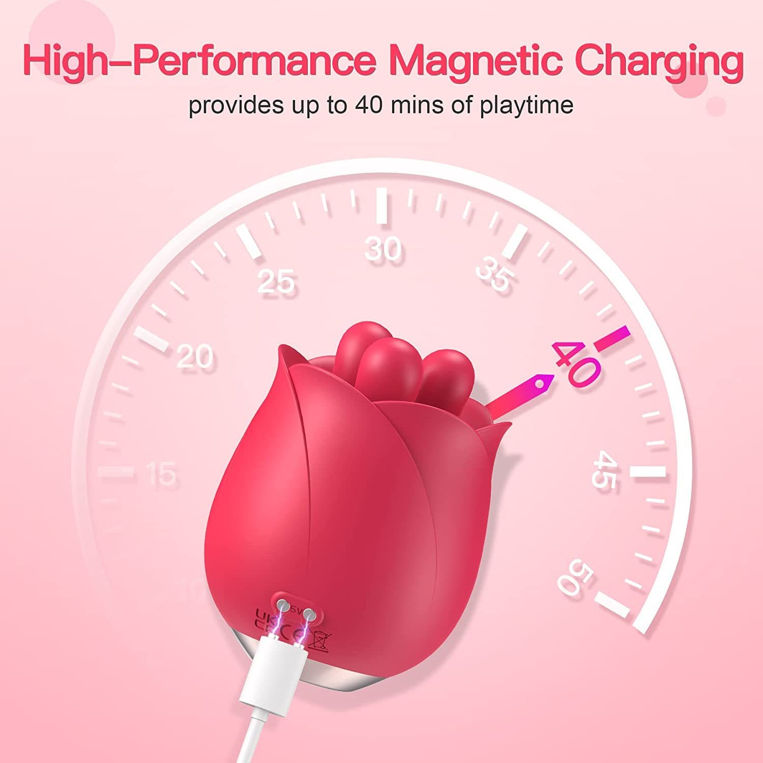 Rose vibrator with dual kneading and vibration functions