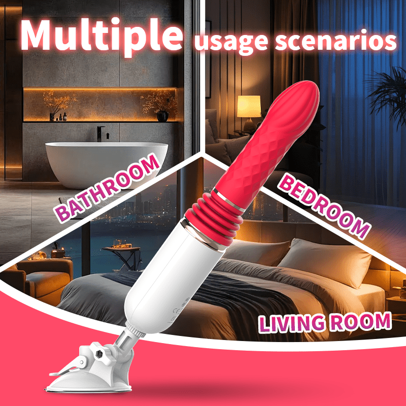 Thrusting machine displaying multiple speed and vibration mode controls