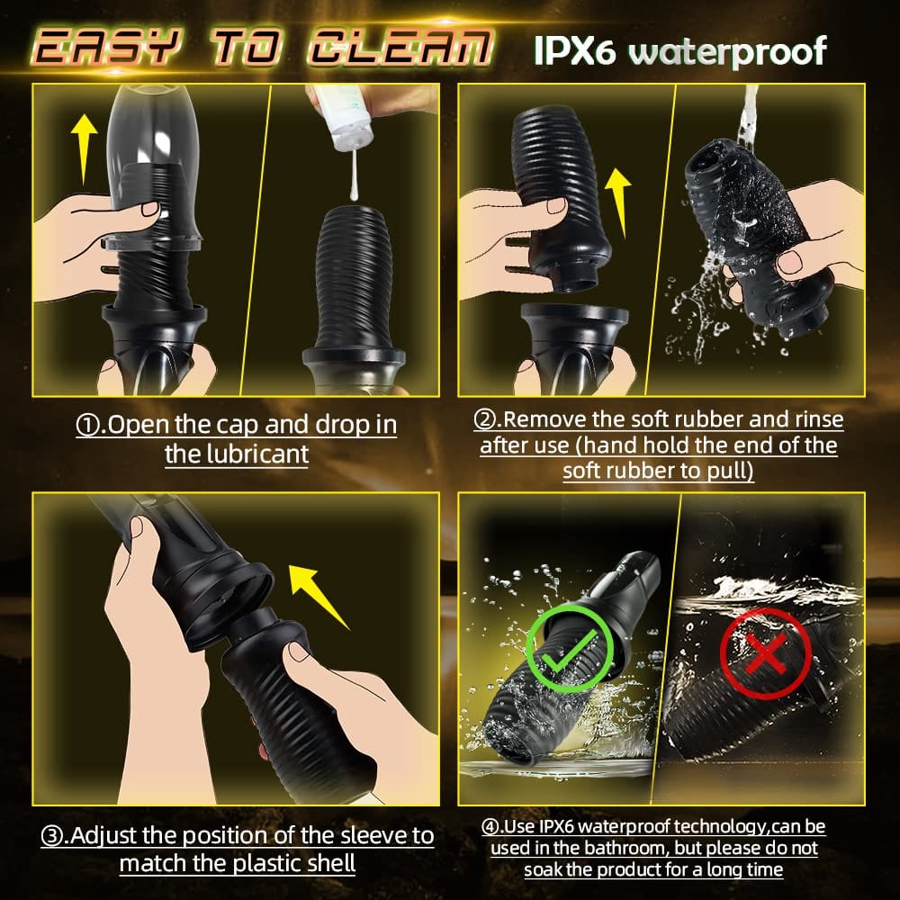 Automatic male masturbator showing rotation and vibration controls