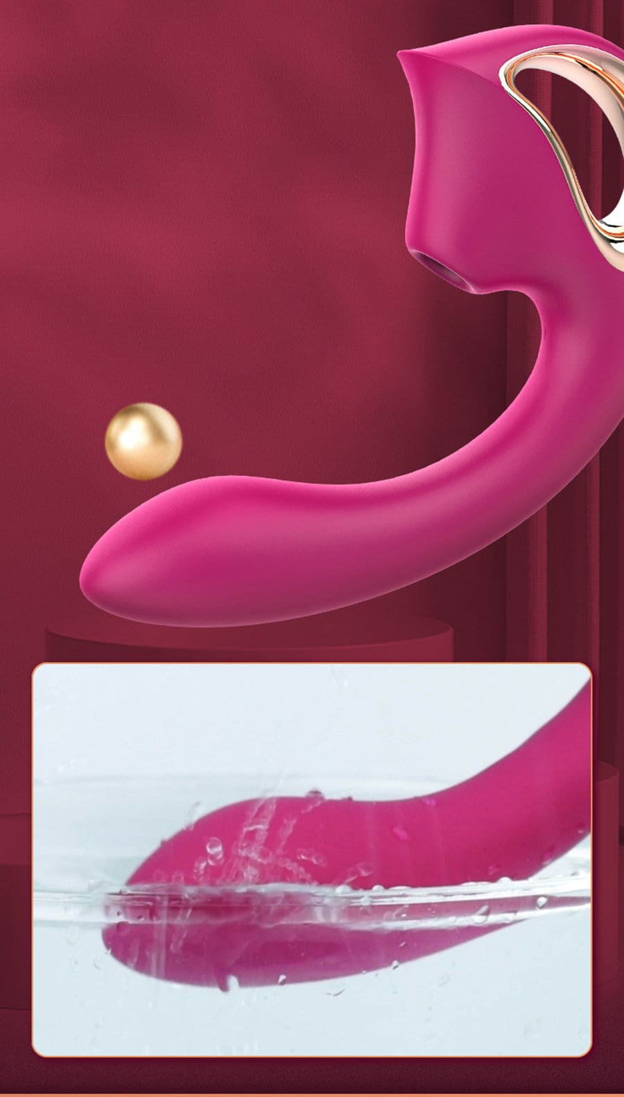 Close-up of body-safe silicone material and ergonomic design
