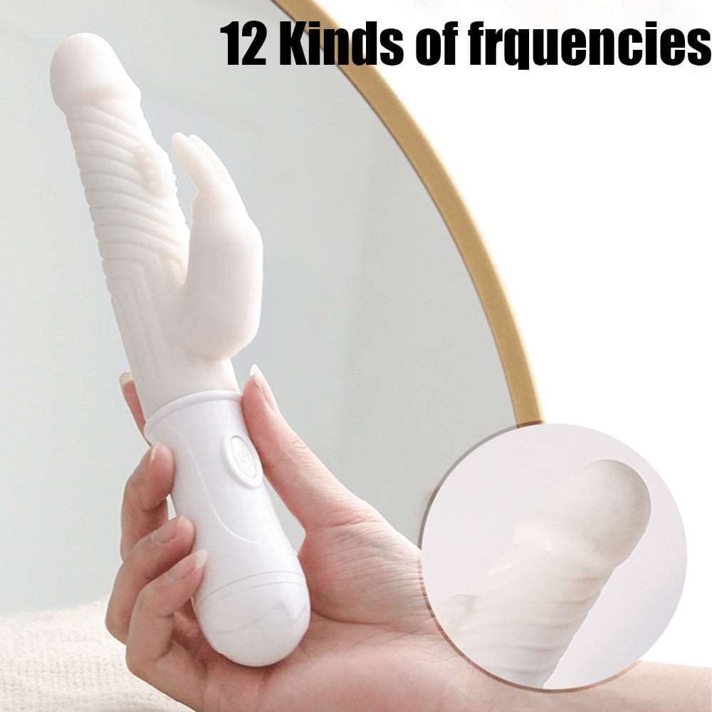 intimilife - Blissful Rabbit Bead Stick Vibrating Stick Masturbation Massager-IntimiLife