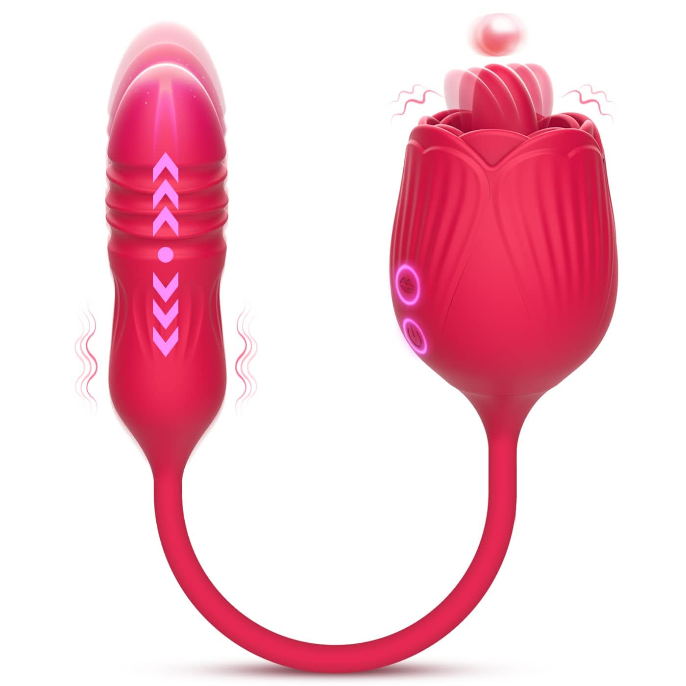 Elegant rose design vibrator with USB charging port