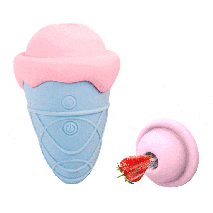 Compact blue and purple sucking vibrator with sleek design