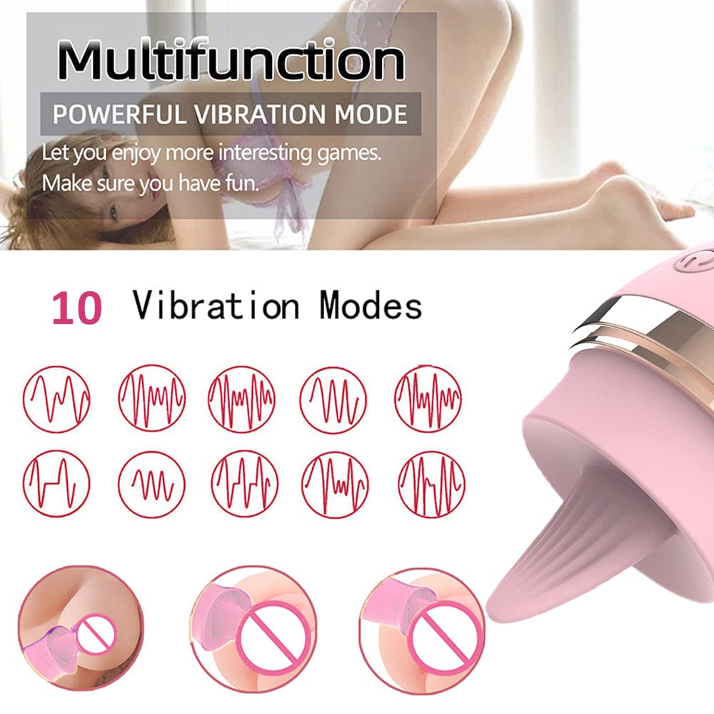 intimilife - Licking Tongue 10 Modes Egg Vibration Medical Silicone-IntimiLife