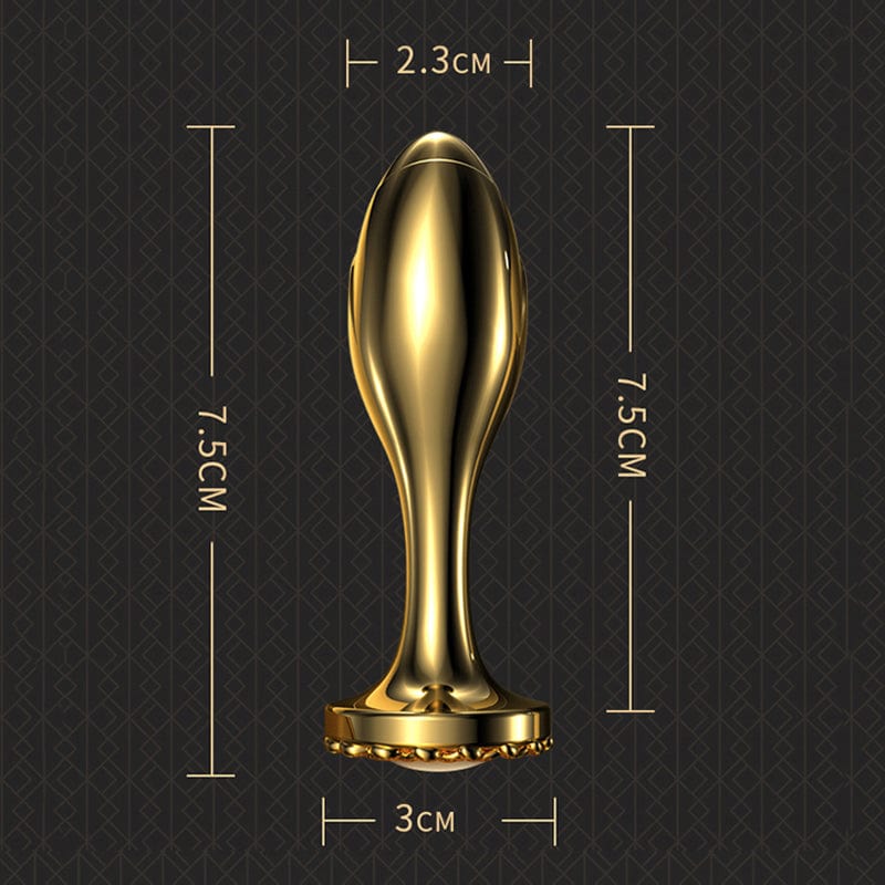intimilife - Pearl Rose Anal Plug Gold Stainless Steel-IntimiLife