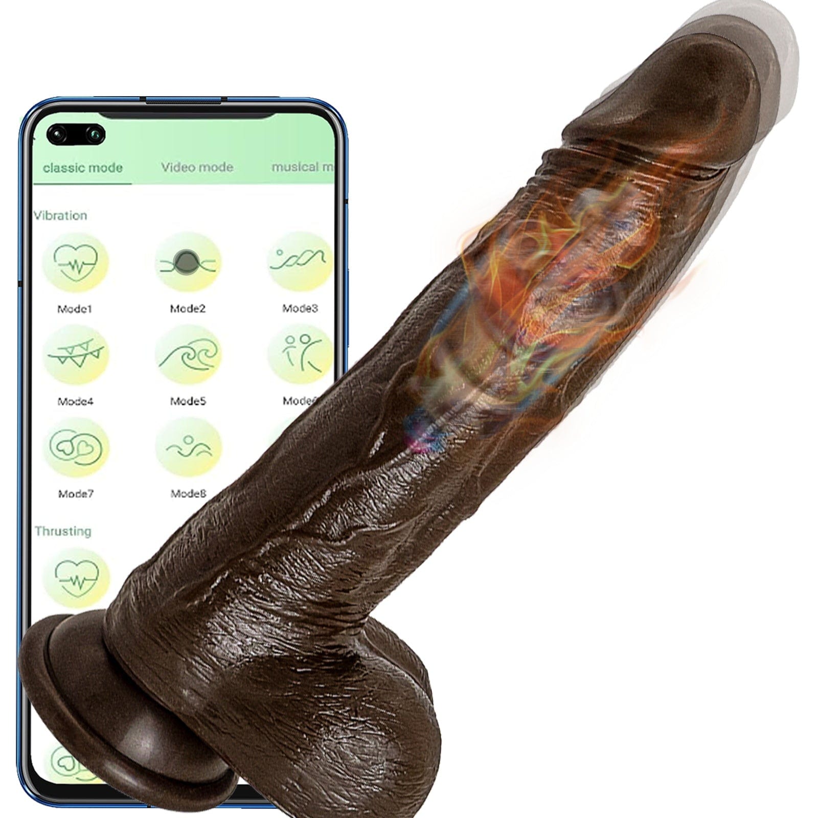 6.6‘’ Vibrating Thrusting Swing Thick Long Lifelike Dildo With Remote Control-IntimiLife