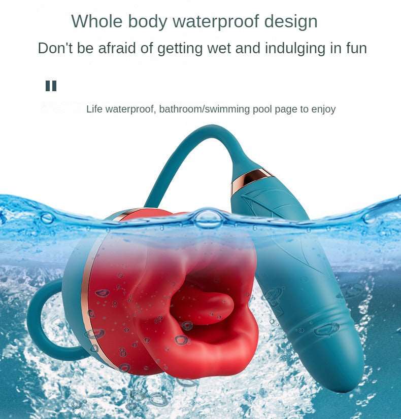 intimilife - 3 In1 Big Mouth Sucking Tongue Licking Vibrator & Thrusting Bullet Vibrator-IntimiLife