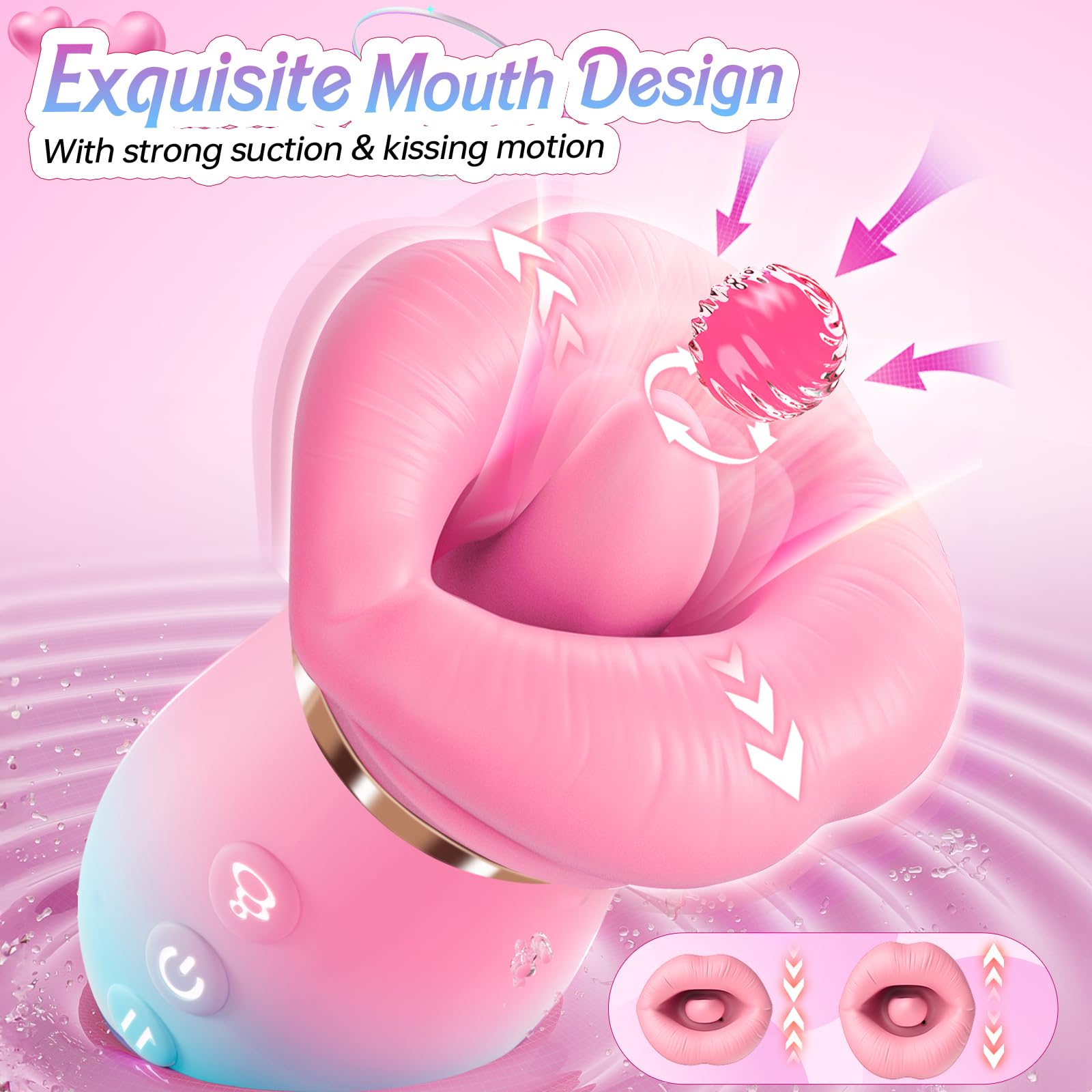 External-Focused Duo: KissMaster App-Controlled Massager + Rose Suction Toy