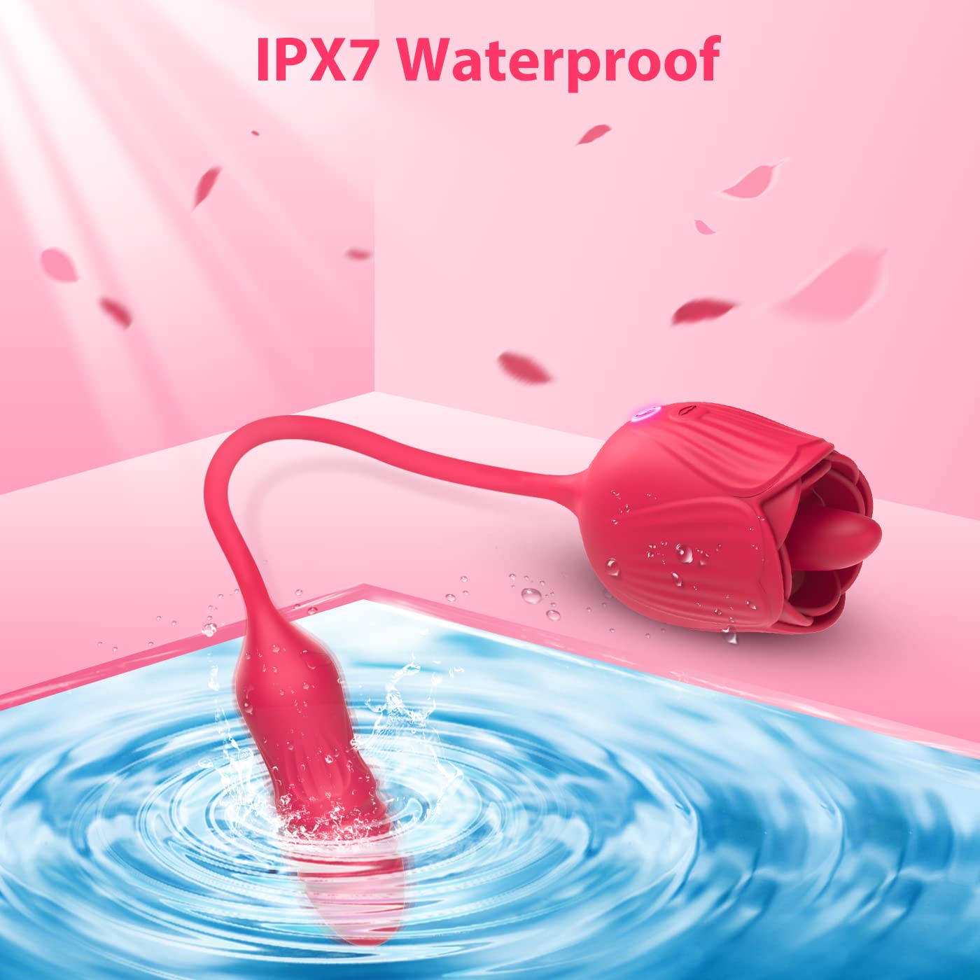 Double-ended sex toy showing both stimulation ends in detail