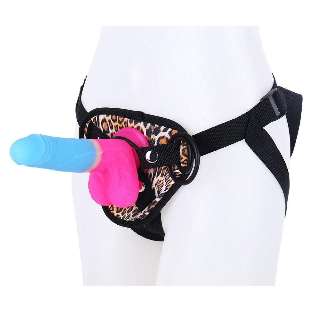 Waterproof strap-on dildo demonstration for shower use