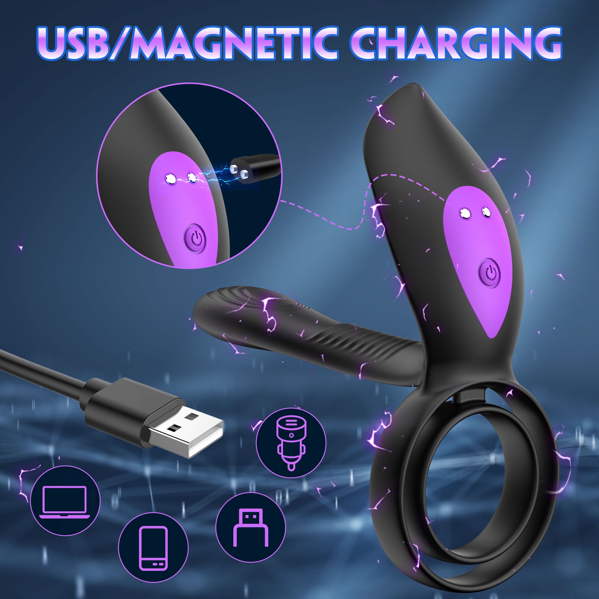 Discreet packaging of the app-enabled vibrating cock ring for couples' pleasure
