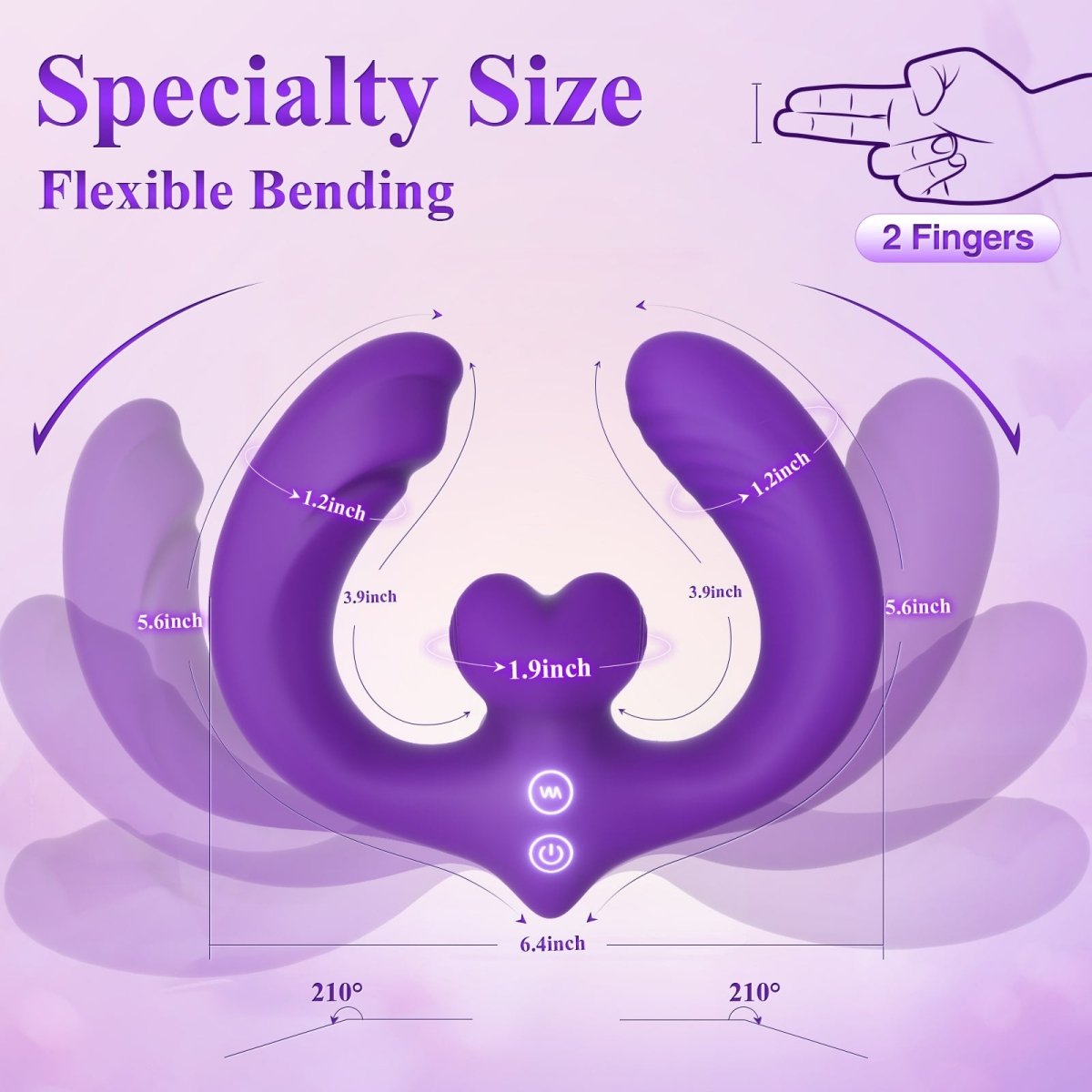 Double-ended vibrator showing silicone texture and curved design
