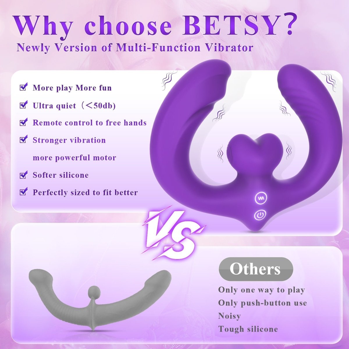Waterproof adult wellness product with smooth surface and intuitive buttons
