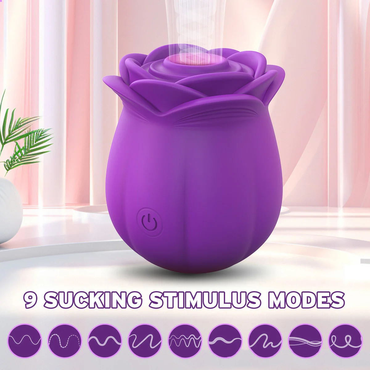 Big Petal Rose Suction Massager for Wider Coverage and Ultimate Relaxation side view and design details