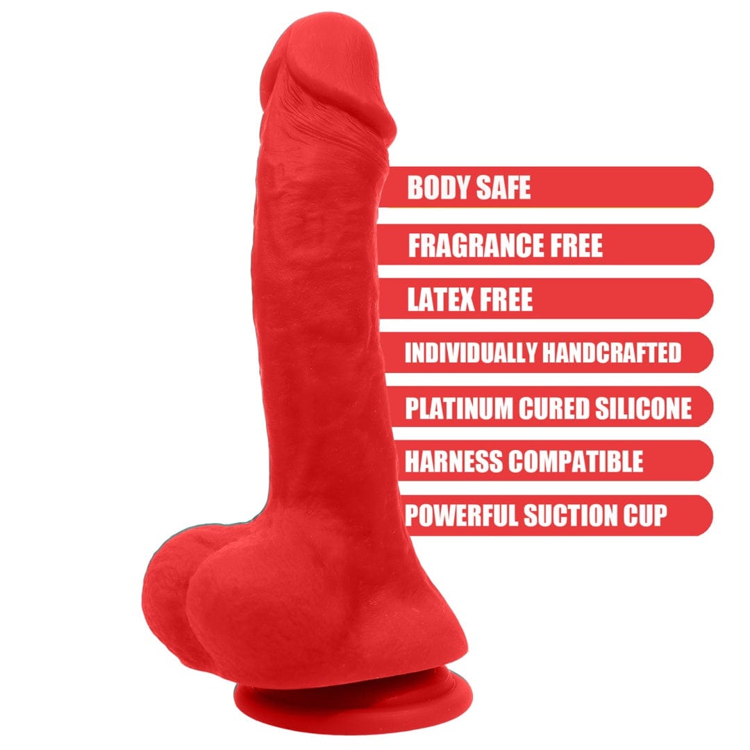 Close-up of body-safe silicone texture and smooth surface of dildo
