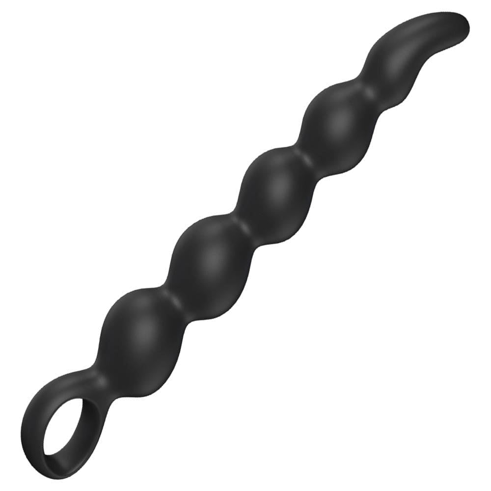 Silicone anal beads prostate massager showing graduated bead sizes