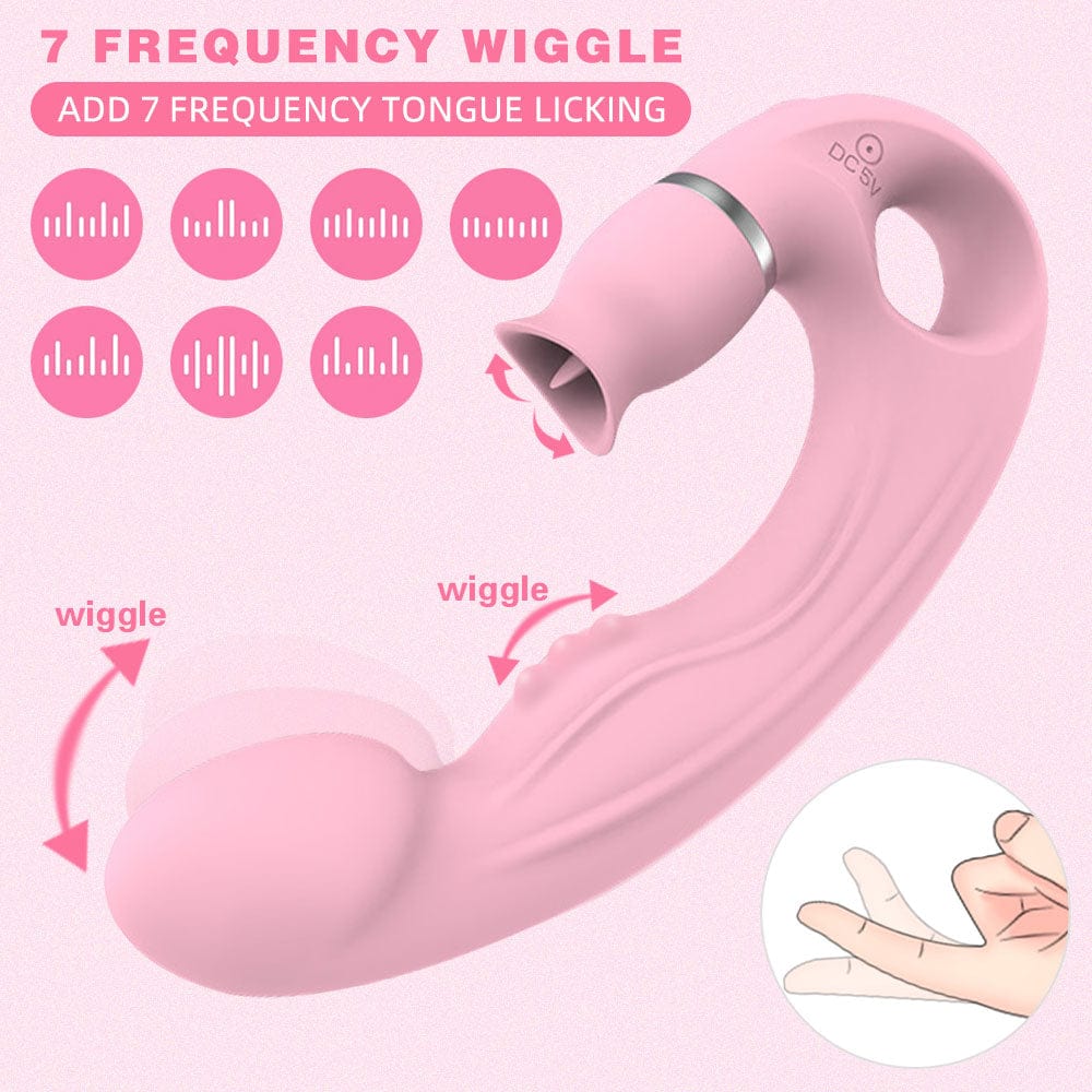 Vibrator displaying multiple vibration and tongue mode settings