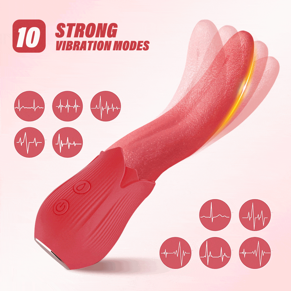 intimilife - Upgraded Rose - 20 Frequency Tongue Licking Vibrator-IntimiLife