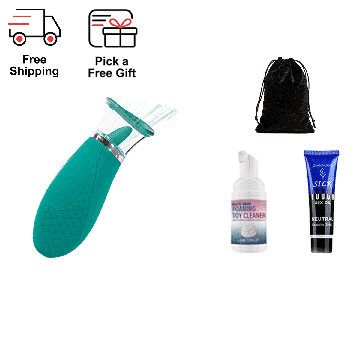 LickMuse Ergonomic Tongue-Style Suction Massager color or variant view