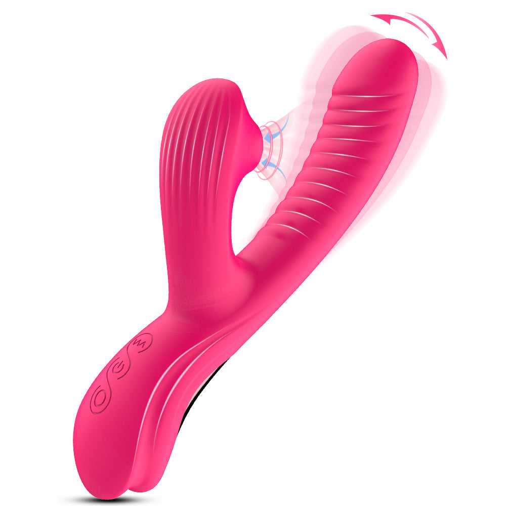 Duolure Rabbit Massager with Suction & Come-Hither Motion for Ultimate Pleasure side view and design details