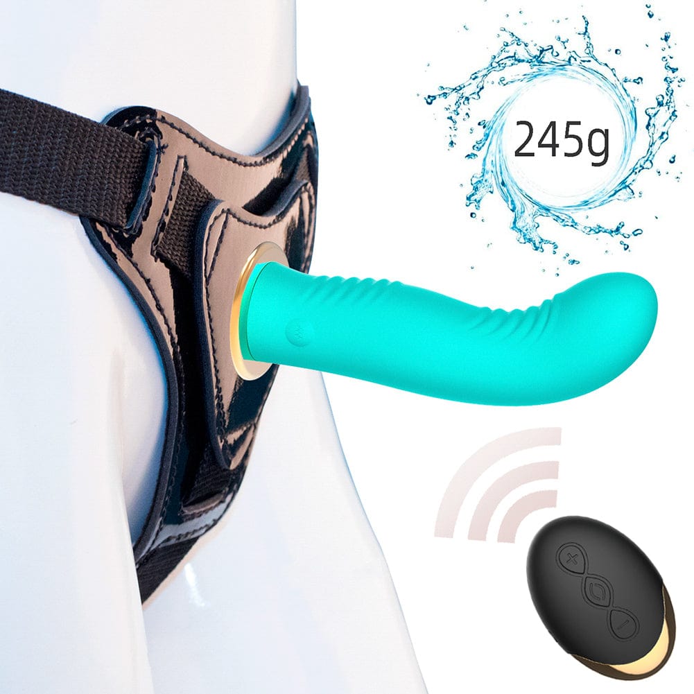 Close-up of 5.51-inch body-safe silicone dildo with textured surface