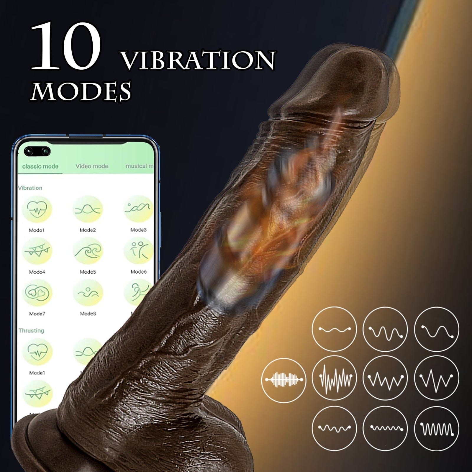 6.6‘’ Vibrating Thrusting Swing Thick Long Lifelike Dildo With Remote Control-IntimiLife