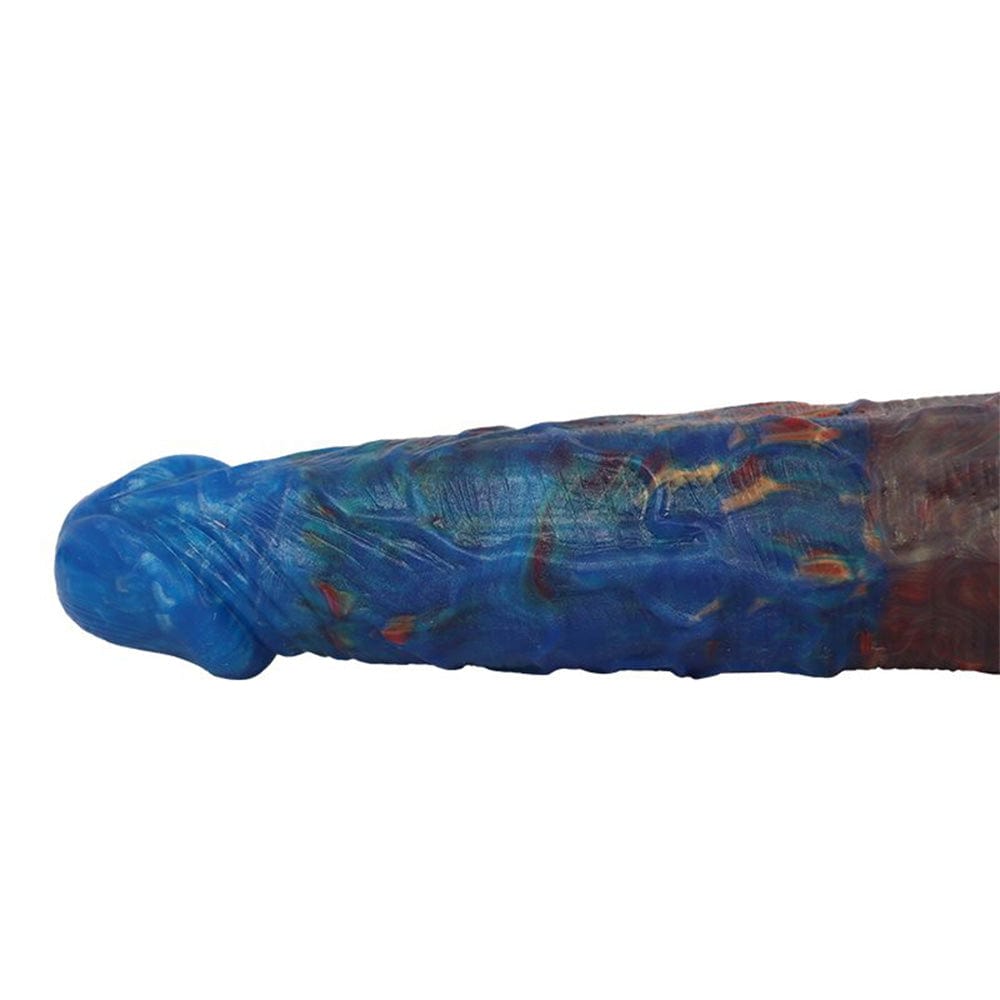 Close-up of dual ended anal toy highlighting different size tips for versatile use
